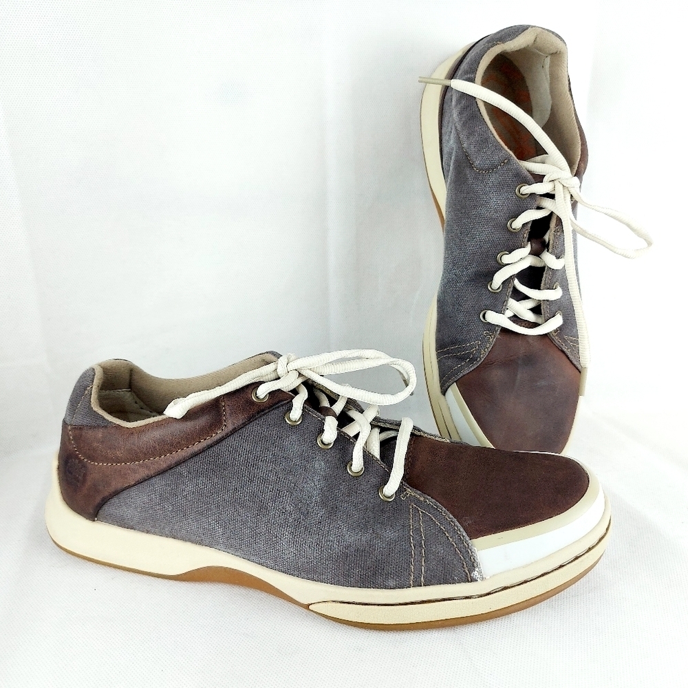 TIMBERLAND men's sneakers athletic leather and canvas lace up shoes Size 11M